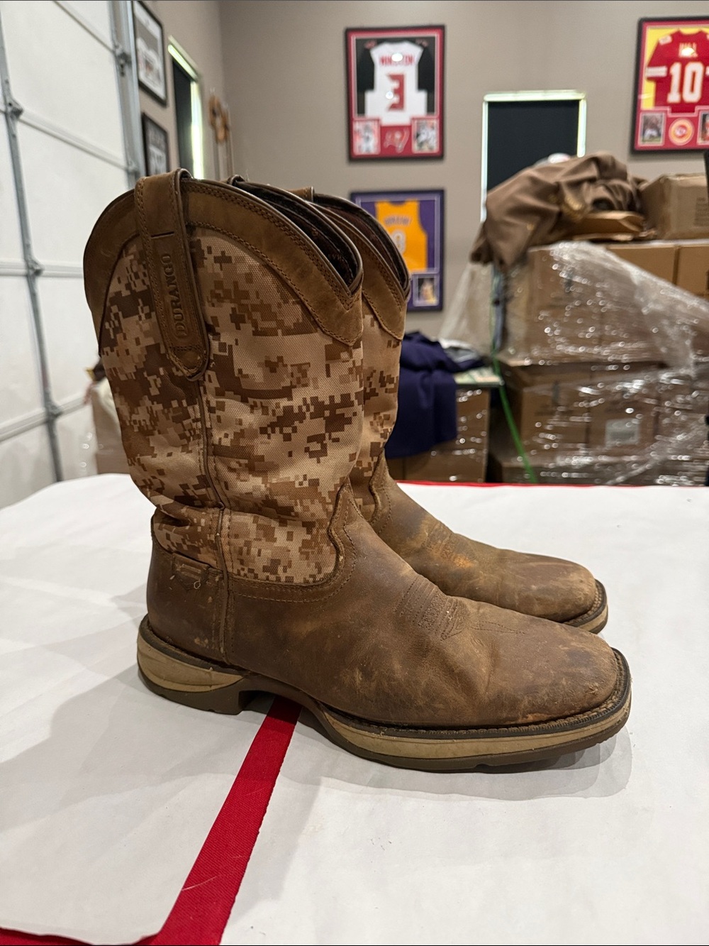 Durango Brown and Tan Digital Camo Western Work Boots